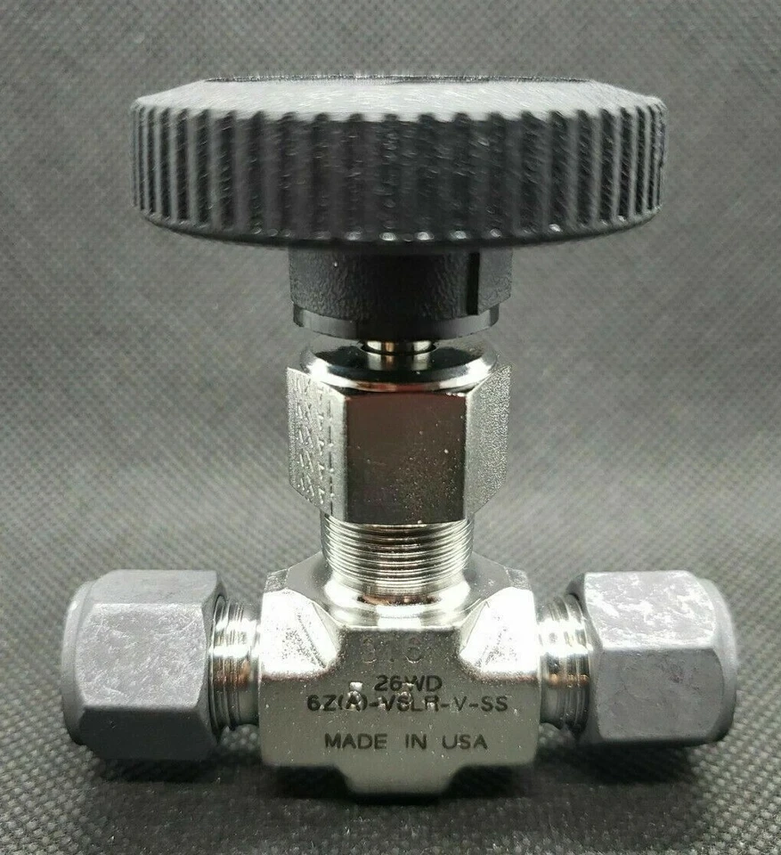 Válvula de aguja dosificadora Parker 6Z-V6LR-V-SS tubo 3/8 316ss Foto 2 de 3