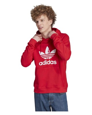 ADIDAS- Men's Adicolor Classics Trefoil Hoodie- Size XXL (Color: Better Scarlet)
