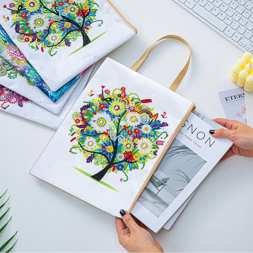 DIY Hand Made Flax Diamond Painting Storage Bag Fashion for Kids Adults