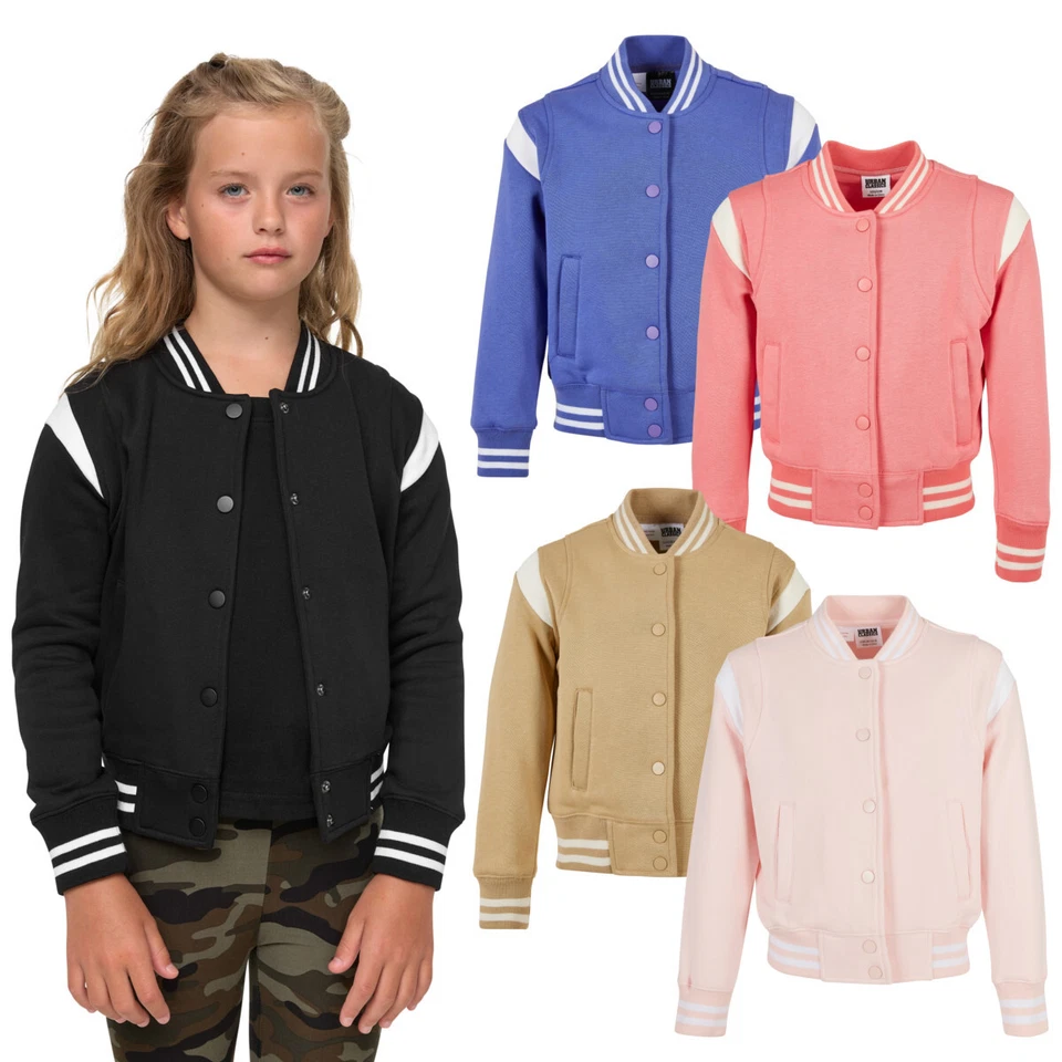 Urban Classics Kids Girls Inset College Sweat Jacket Jacke Mädchenjacke  - Bild 1 von 1