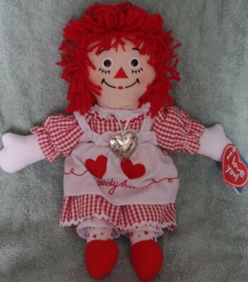 NEW MWT Raggedy Ann 15'' Valentine's Day 2000 - Doll by Applause Heart Locket 
