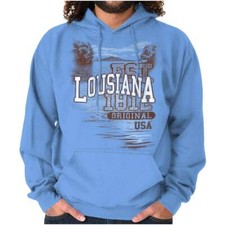 Vintage Louisiana State Seal Pelican Pullover Hoodie Yellow/Gold