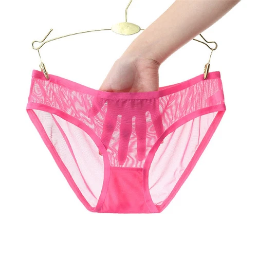 4 Pack Lot Sexy Women Low Waist Sheer Panties Underwear Mesh Cute Seamless Brief - Bild 21 von 22