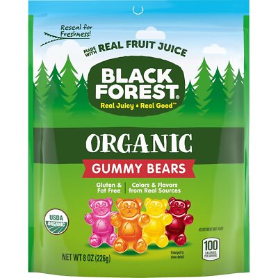 Black Forest Organic Gummy Bears Candy, 8 Ounce Bags (Pack of 6) 6 Count 