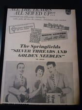 The Springfields Silver Threads & Golden Needles Original Promo Poster Ad Framed