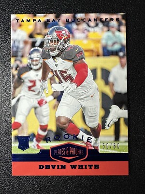 2019 Panini Plates and Patches Blue 50/60 Rookie RC Devin White #196