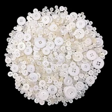 600700Pcs White Buttons for Crafts Bulk White Craft Buttons Assorted