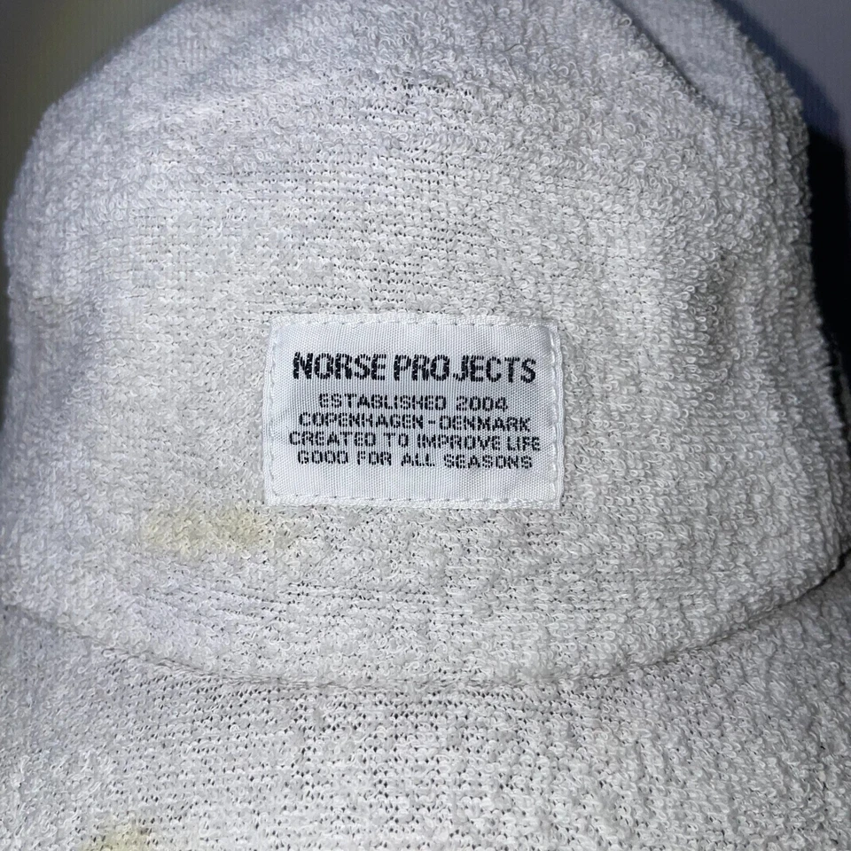 Norse Projects 5 Panel Cap White Fleece Made in USA - Image 2 of 4