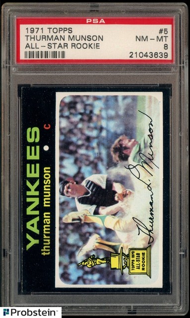 1971 Topps #5 Thurman Munson New York Yankees All-Star Rookie PSA 8 NM-MT