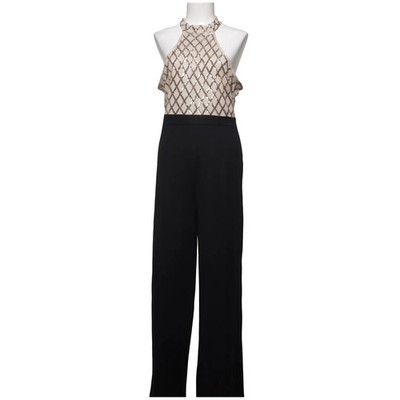 Jumpsuit, Größe: XL, Schwarz/Beige, Baumwolle/Elasthan/Polyester, Karo #kTe