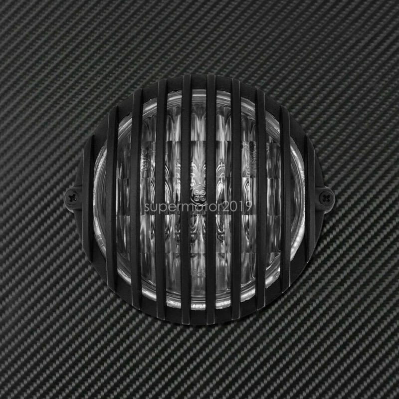 5'' Headlight Light & Grill Cover Fit For Harley Chopper Bobber Cafe Racer 1200 - Image 4 of 4