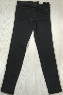 Hudson Skinny Jeans Womens 25 Black Mid Rise Ankle Luna Embellished Trim Goth
