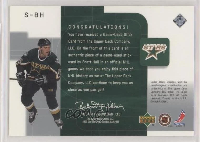 2001-02 Upper Deck Top Shelf Game-Used Sticks Brett Hull #S-BH HOF - Image 2 of 2