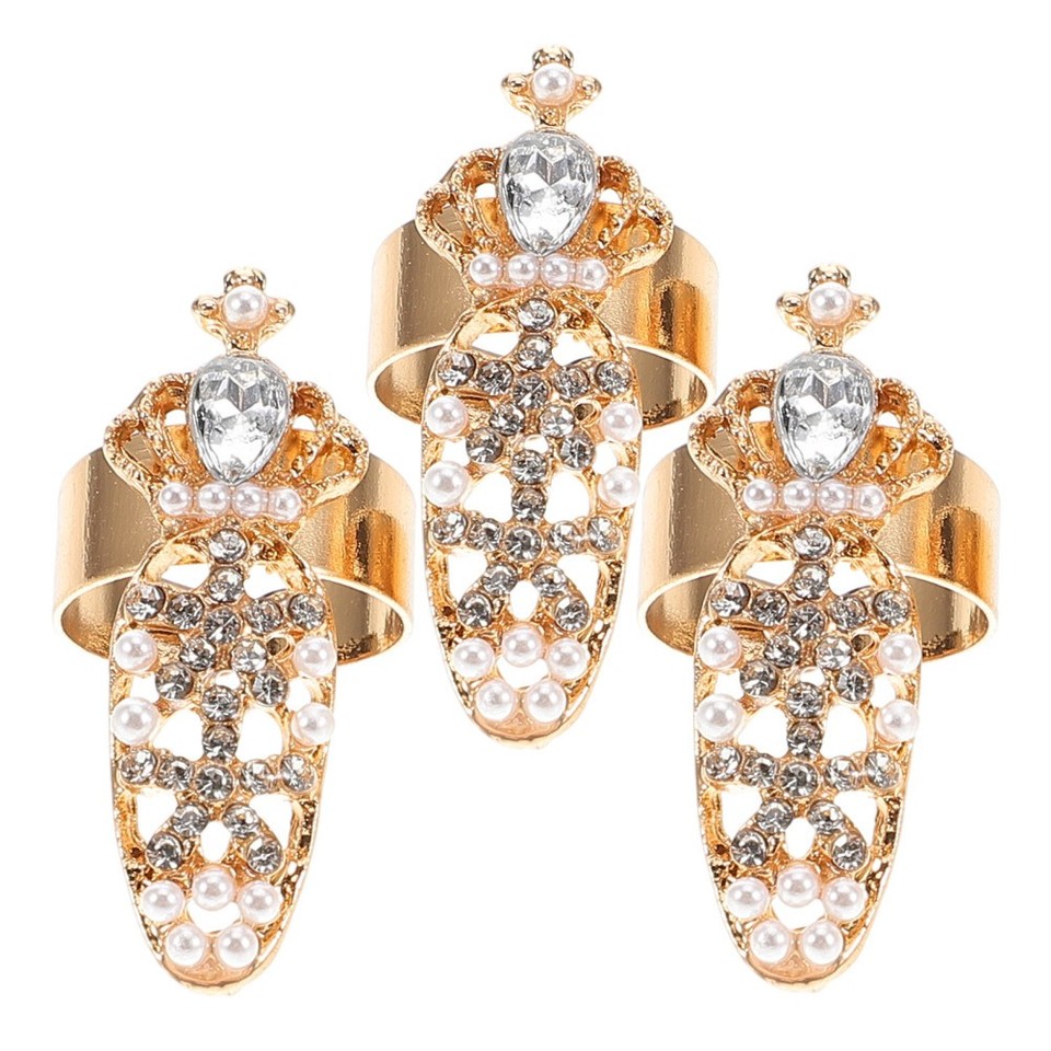 Fingernagelringe Für Damen – 6 Stück Set, Gold Oder Silber, Legierung, 3,3 Cm – Perfekt Für Party, Cosplay & Feste