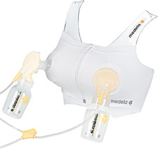 Easy Expression Bustier, Hands-Free Pumping Bra, White, Large