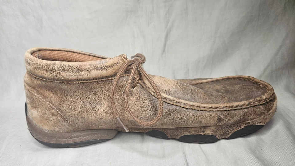 Twisted X Bomber Driving Moccasins Chukka Boots Shoes Mens SZ 11 Brown Leather - Image 3 of 4