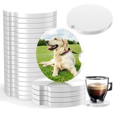 24 Absorbent Car Coasters - Ideal for Personalized Sublimation DIY