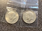 2 Very Nice 1964 Kennedy Half Dollar Coins - 90% Silver, 10% Copper. FREE SHIP