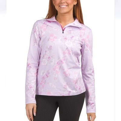 LoveShackFancy x Bogner Fire+Ice Margo Base Layer Quarter Zip Hibiscus Lilac