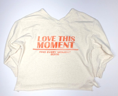 Aerie Downtime Textured Oversized V Neck Lounge Sweatshirt Cream 2006 L