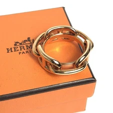 Hermes Scarf Ring Chain d’Ancre Pink Gold Stylish Jewelry