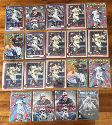 2025 Topps Brooks Lee Rookie card Lot (19) - Chrome Base & Inserts Twins