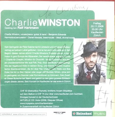 Charlie Winston UK singer-songwriter autograph signed 5.5''x6'' magazine picture