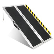 4FT Portable Wheelchair Ramp, Non-Slip Aluminum Folding Handicap Ramp, 800 LB...