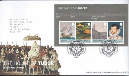 GB QEII 2009 The House of Tudor Minisheet First Day Cover Tallents House