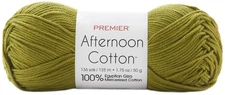 Premier Afternoon Cotton Yarn-Olive - 3 Pack