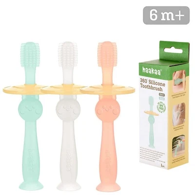 HAAKAA 360° Silicone Baby Toothbrush Teether Gift Massage Teething Gum Cleaner Soother