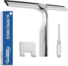 Shower Squeegee for Glass Doors, Stainless Steel Squeegee for Shower