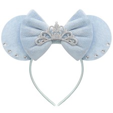Princess Crown Blue Mouse Ear Headband for Women  Girls, Costume Party Cosplay