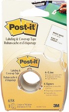 Post-It Labeling & Cover-Up Tape-White, 1"X700" - 3 Pack