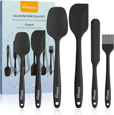 6 Pieces Food Grade Silicone Spatula Set Heat Resistant BPA-free Rubber Spatula
