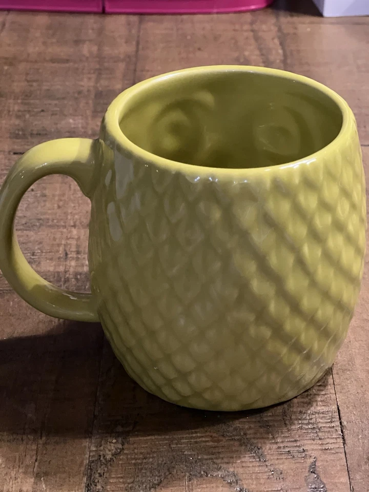 West Elm Owl Large Mug Chartreuse, ￼Green EUC Glossy - Image 2 of 4