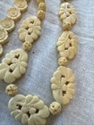 Two (2)  Lot Vintage Floral Carved Graduated Necklace, Cream Color — photo 6