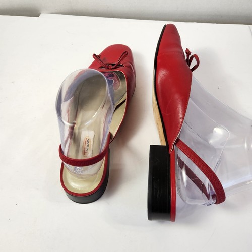 Talbots Womens Leather Slingback Shoe Sz 7.5 W Wide Red Closed Toe Dress Sandals - Picture 2 of 21