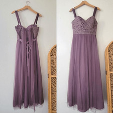 Jenny Yoo Strapless Convertible Bridesmaid Dress Purple Lace Tulle Size 6