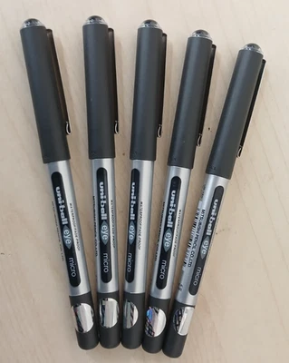 uni-ball Eye Micro UB-150 Rollerball Pen 0.5mm - Black Pack of 5