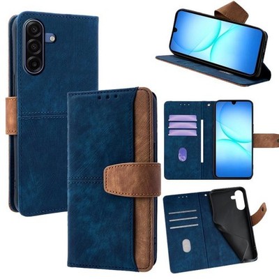 Für Samsung Galaxy A17 5G Color Stitching Skin Feel Leder RFID Handy Hülle