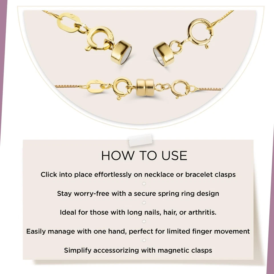 Yellow Gold Filled Round Magnetic Clasp Converter | Converts Necklaces or Bra... - Image 4 of 4