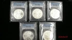 Five (5) 2006-W Silver American Eagles PCGS MS69