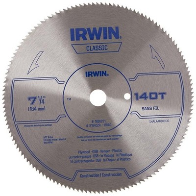 Tools Classic Series Steel Corded Circular Saw Blade, 7 1/4-Inch, 140T, .087-Inc