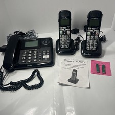 Clarity Amplified Corded  2 Cordless Phone Hearing Impaired Answering Machine