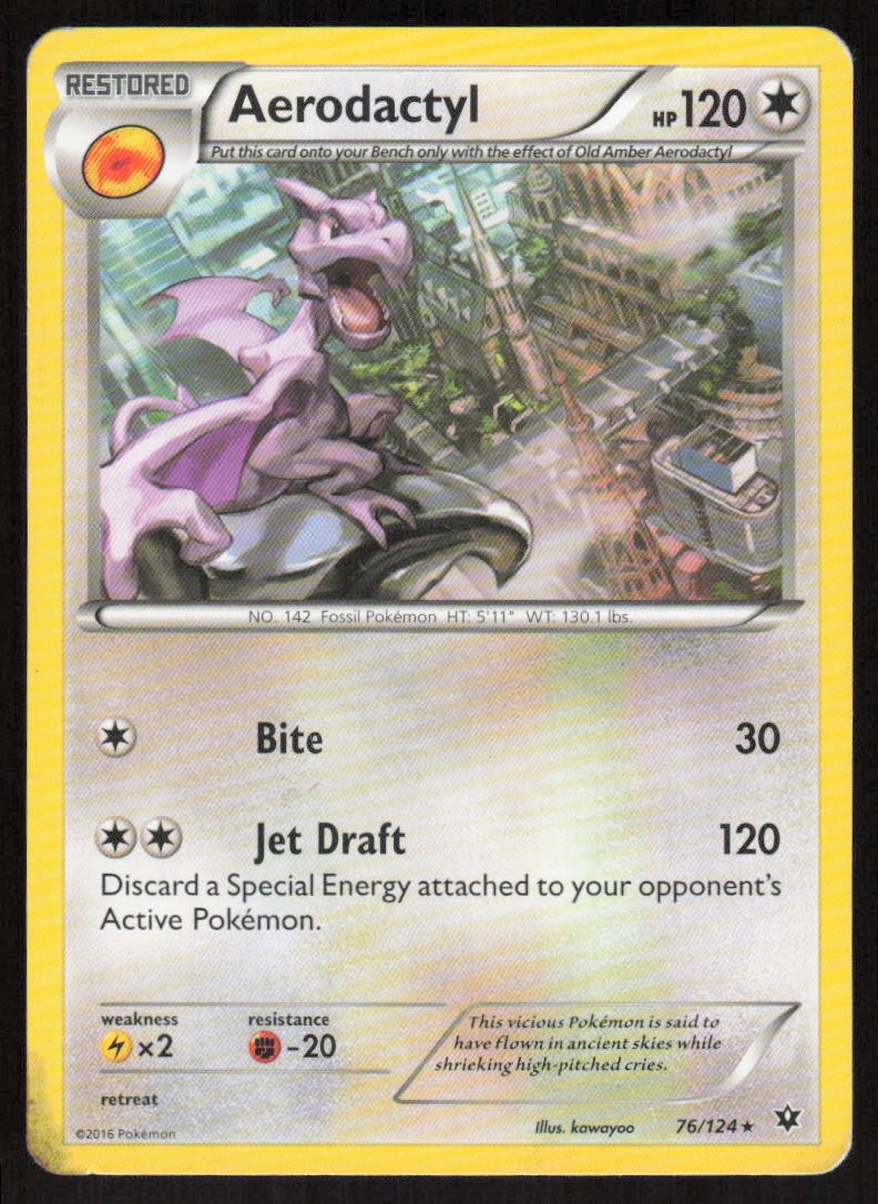 Pokemon Aerodactyl Rare 76/124 XY - Fates Collide LP