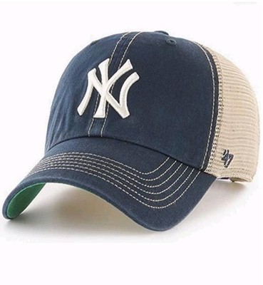 New York Yankees '47 Brand Navy Trawler Clean Up Adjustable Trucker Dad Hat MLB