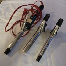 Vintage Interchangeable Curling Iron Set 3 Barrels Incomplete Tested Works