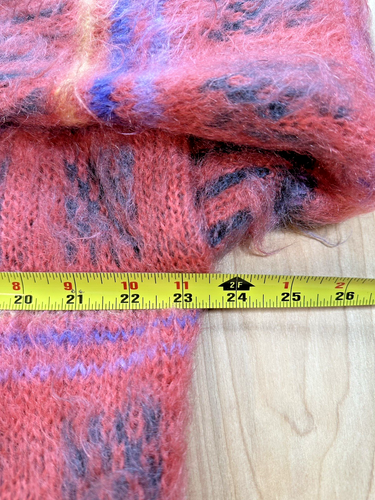 vintage 80's PINK MOHAIR cardigan SWEATER wool LARGE oversized PATTERN new wave - Picture 19 of 24