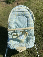 Vintage Kids II Pastel Plaid Bugs Baby Bouncer Seat Bouncy Chair